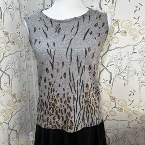 ❌SOLD❌Lisa International Silk Cashmere Blend Women's Top Sz S Cheeta Print